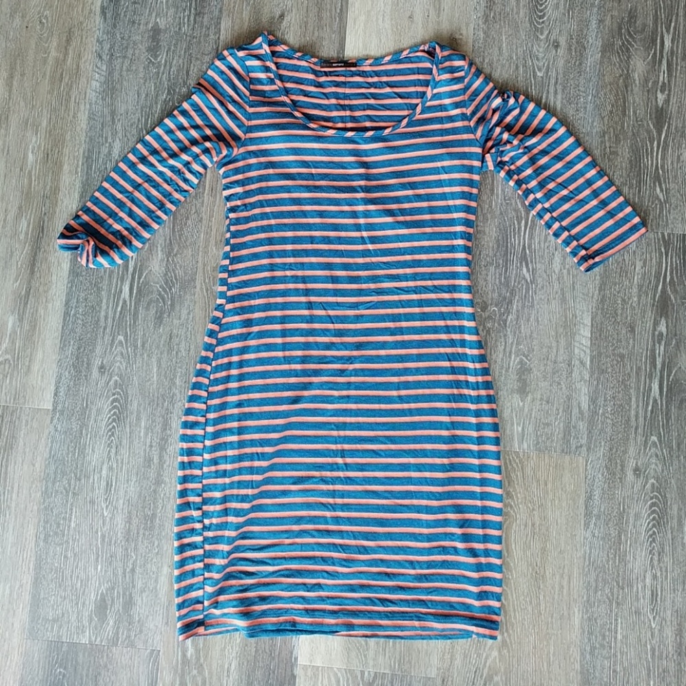 Blue and orange stripped dress